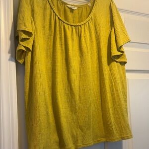 Max Studio Mustard Yellow Blouse Size 1X